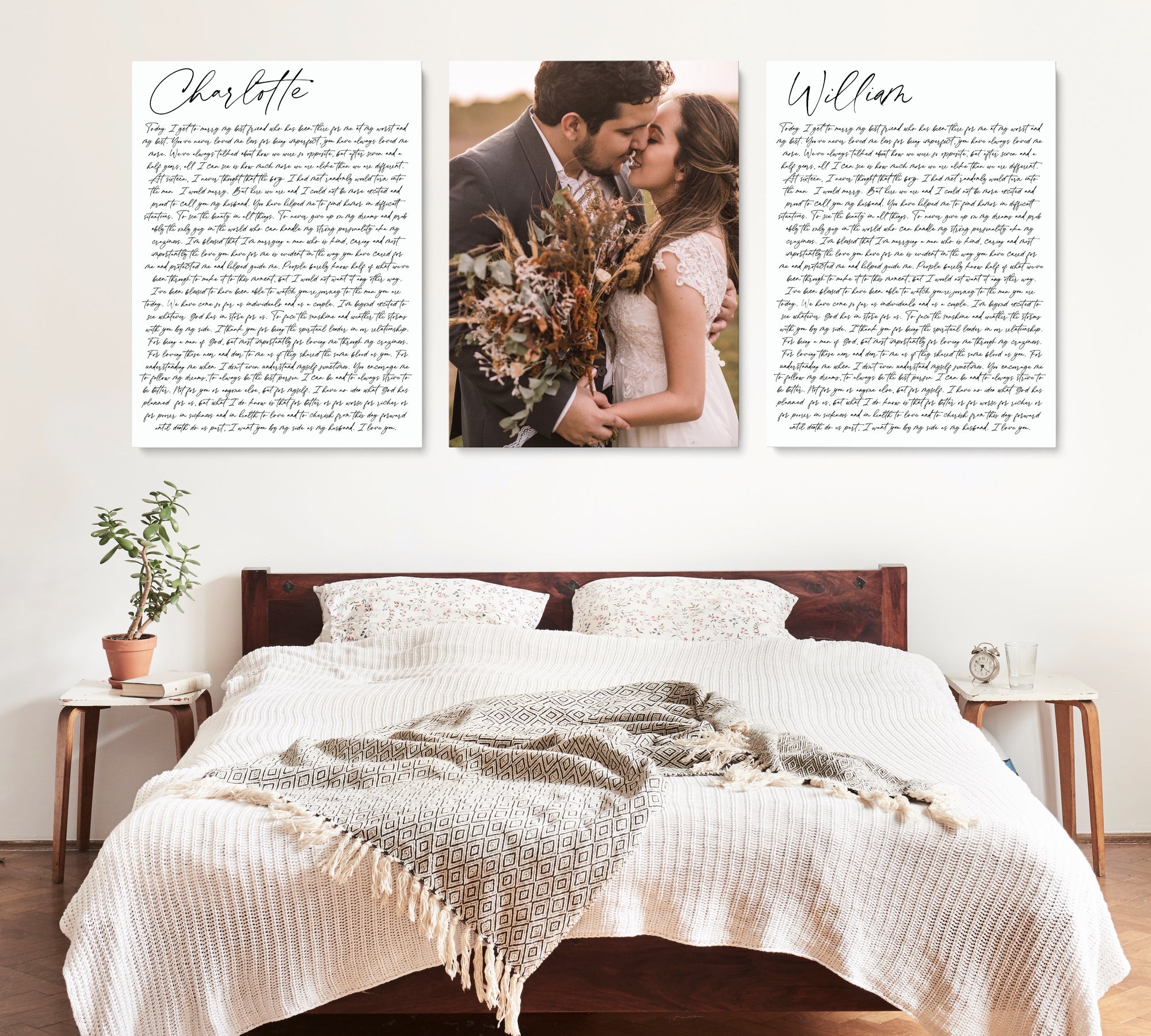 24x36 Personalized Wall Art Canvas Wedding Vows -  Israel