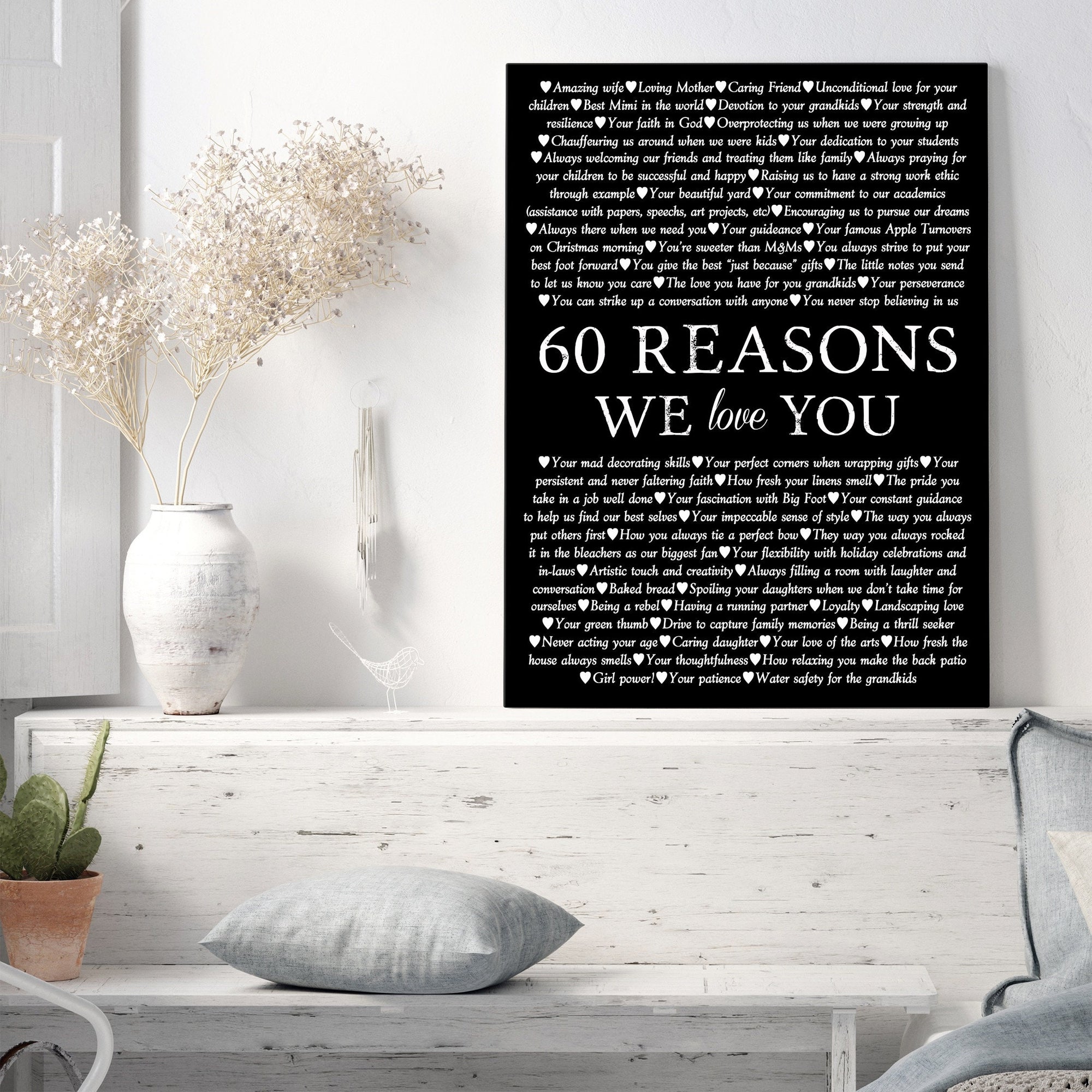 Custom 60th Birthday Gift for MOM, for Women, for Mum, 60 Reasons