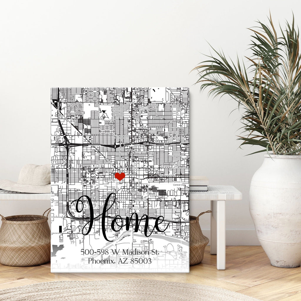 Custom address to canvas, Home map canvas print, Large wall on canvas ...