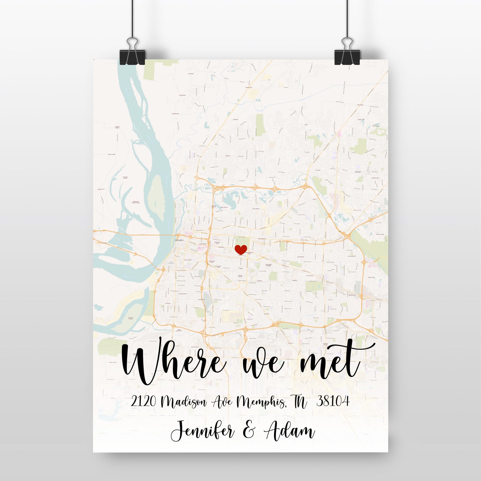 Where It All Began/where We Met Map, Location Map Wooden Framed Wall Art,  Custom Wedding Anniversary Gifts for Couple, Valentines Day Gifts 