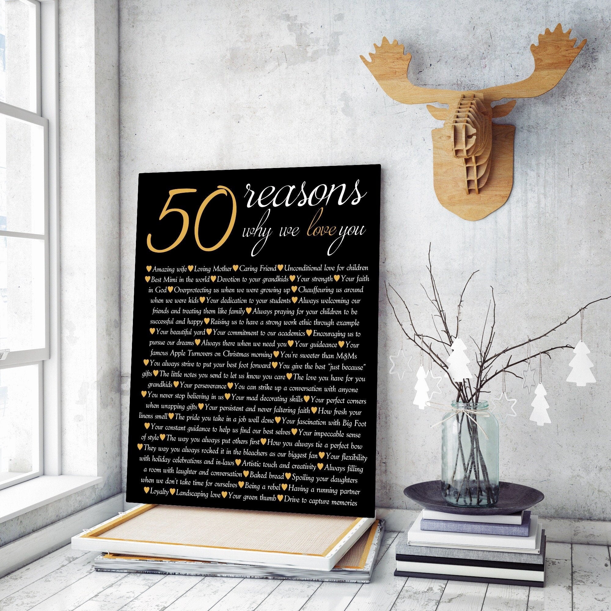 50 Birthday Gift, 50 Personal Quotes, Custom quotes, Custom Birthday g – OC  Canvas Studio