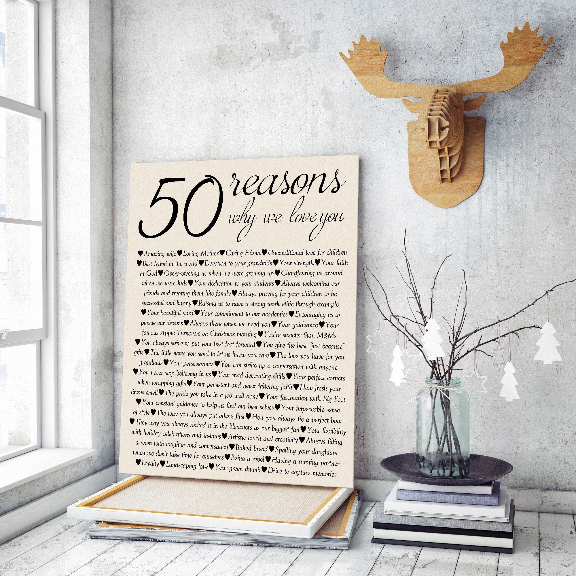 50 Birthday Gift, 50 Personal Quotes, Custom quotes, Custom Birthday g – OC  Canvas Studio